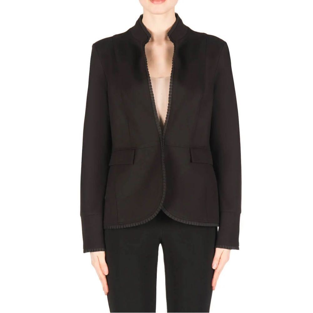 Joseph Ribkoff Black Fitted Long Sleeve Classic Jacket Size 12